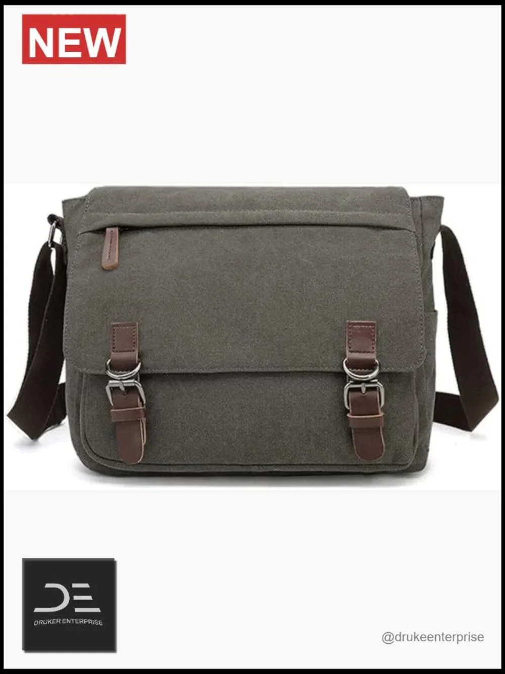 Vintage Canvas Messenger Bag Shoulder Bag Large Travel Crossbody 15inch Laptop